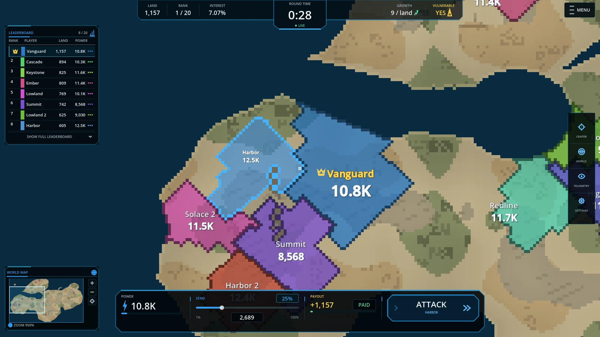 Rival states along a contested Macrostate frontier